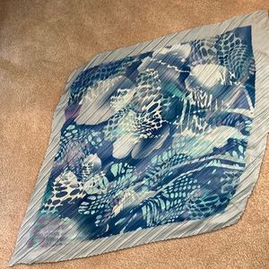 Vintage tanner scarf, abstract design, hand rolled hem.